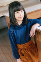 T-Shirt - Juna Navy Col Volanté