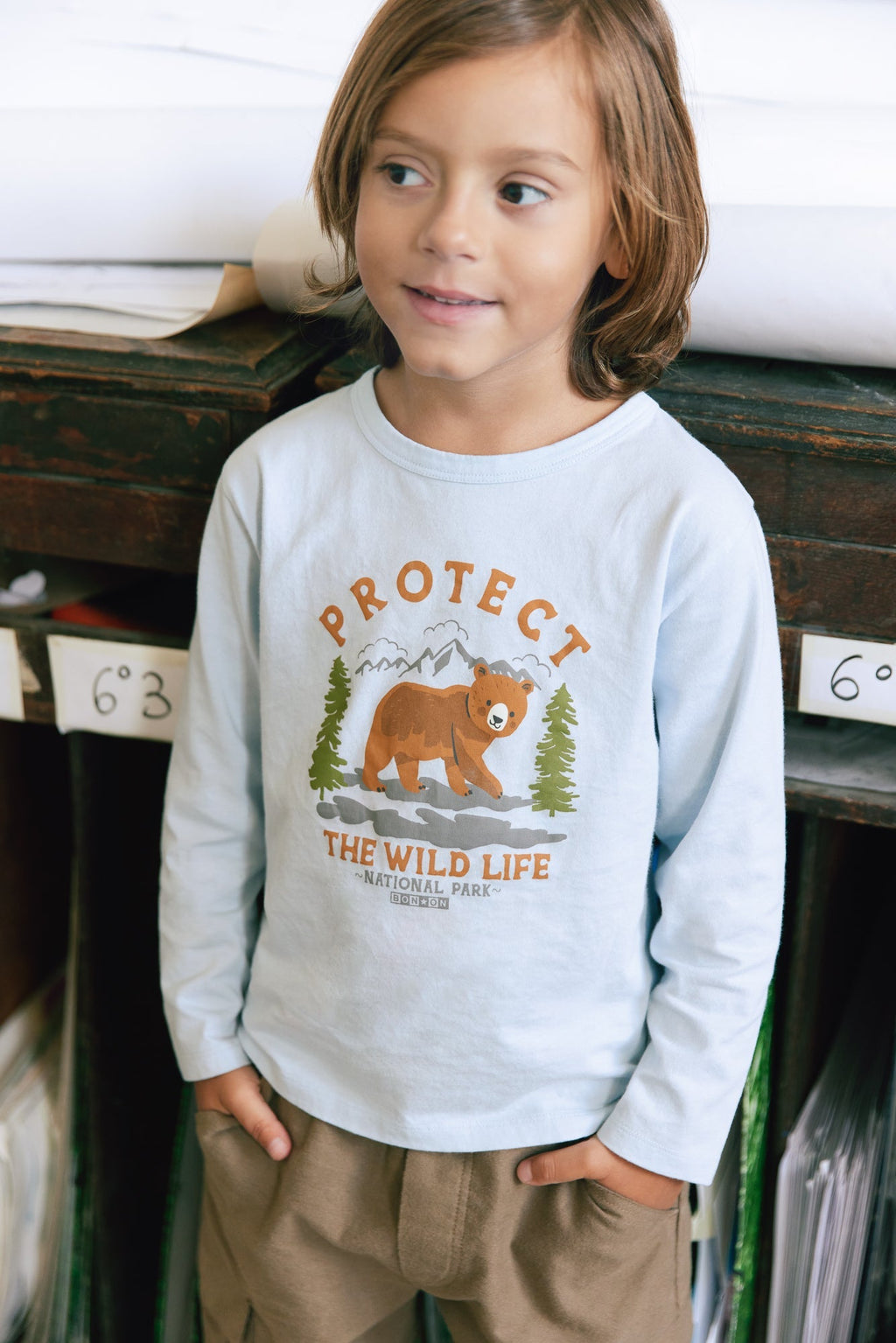 T-Shirt - Taxo Bleu Clair Illustration Ours