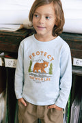T-Shirt - Taxo Bleu Clair Illustration Ours