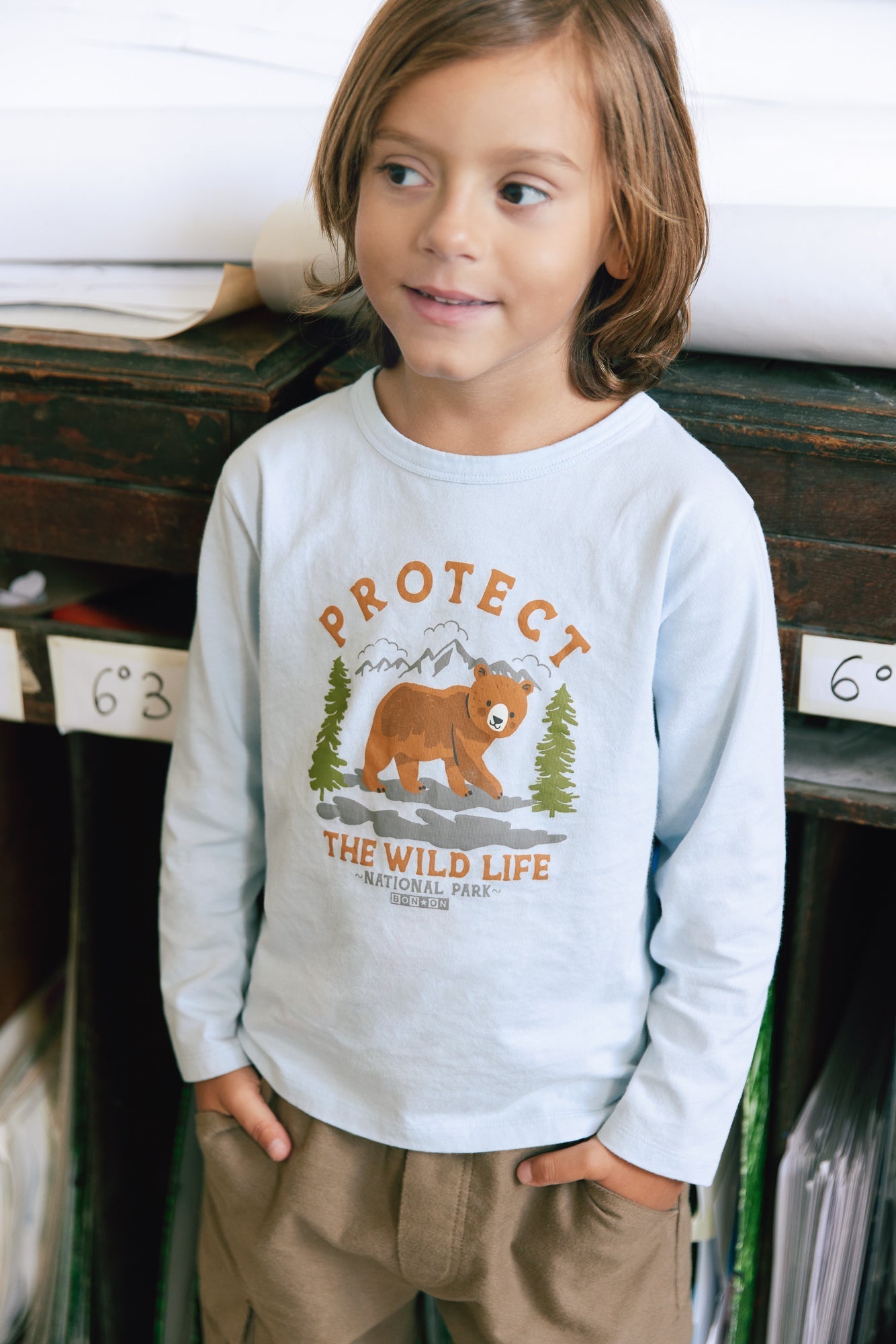 T-Shirt - Taxo Bleu Clair Illustration Ours