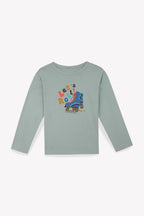T-Shirt - Taxo Bleu Clair Imprimé "Let'S Roll'