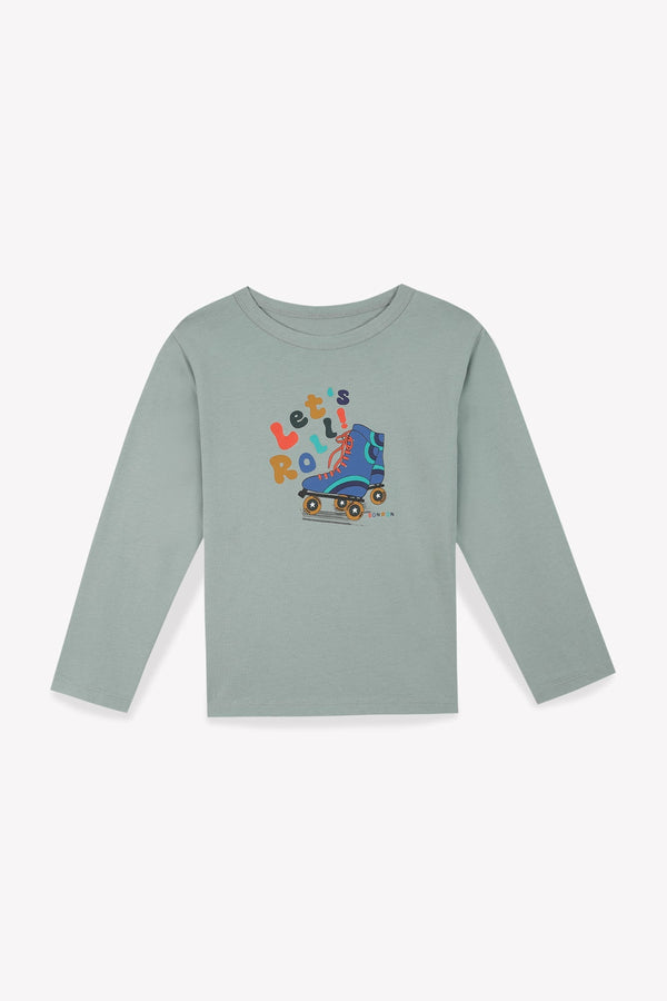 T-Shirt - Taxo Bleu Clair Imprimé "Let'S Roll'