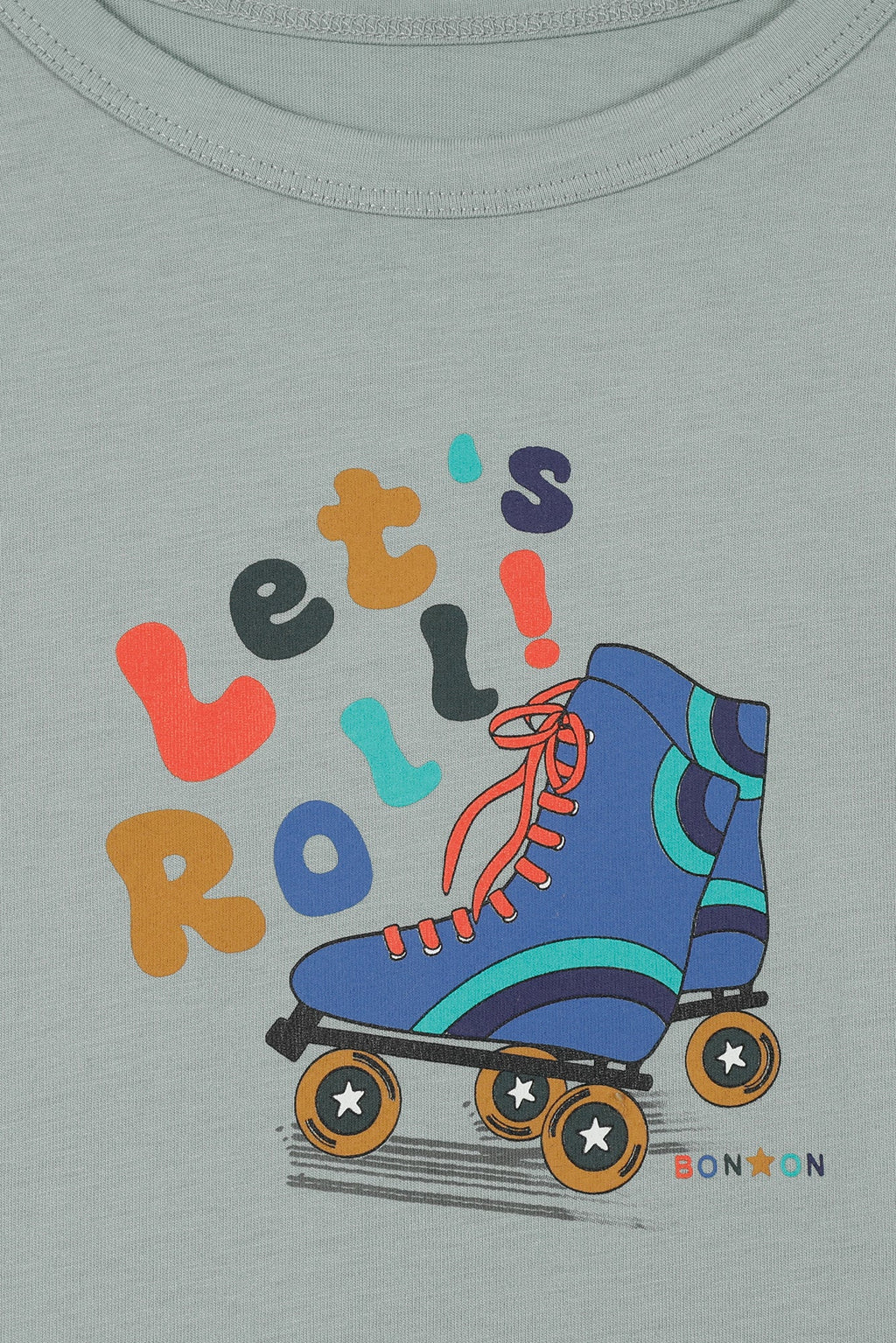 T-Shirt - Taxo Bleu Clair Imprimé "Let'S Roll'