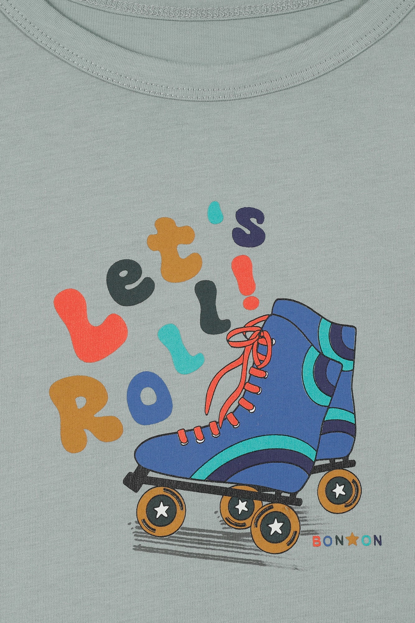 T-Shirt - Taxo Bleu Clair Imprimé "Let'S Roll'