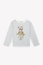 T-Shirt - Taxo Gris Chiné Illustration Renne