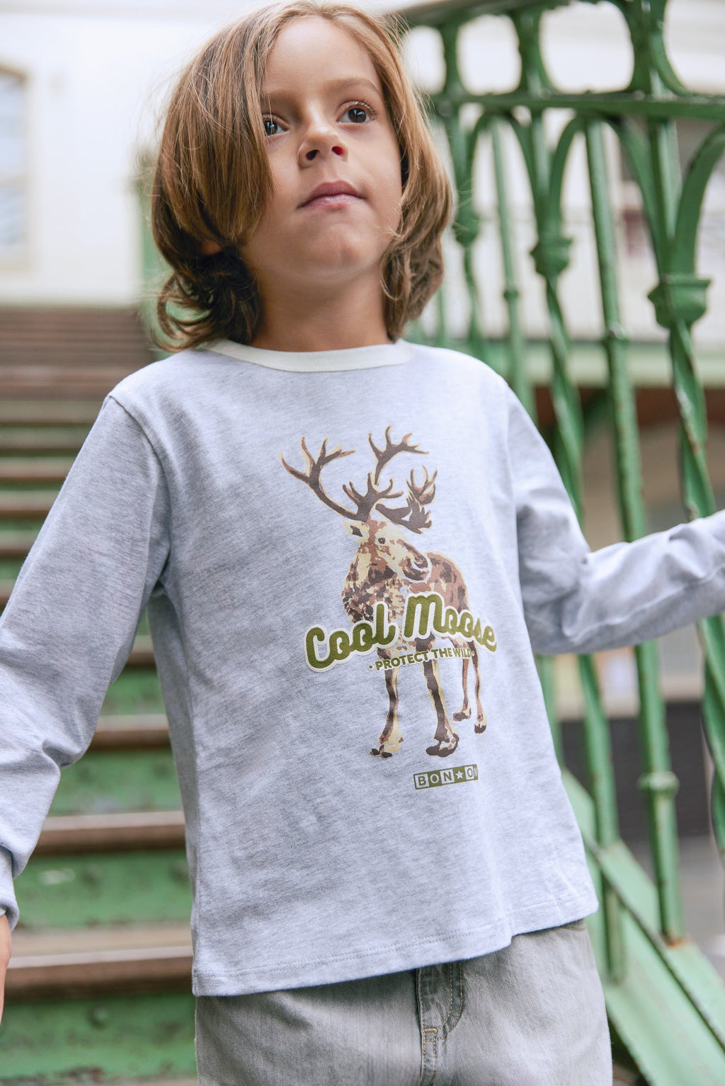 T-Shirt - Taxo Gris Chiné Illustration Renne