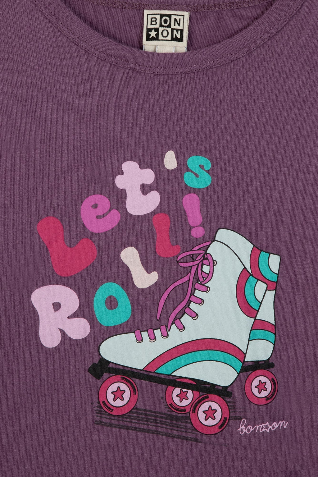 T-Shirt - Taxo Violet Imprimé "Let'S Roll'