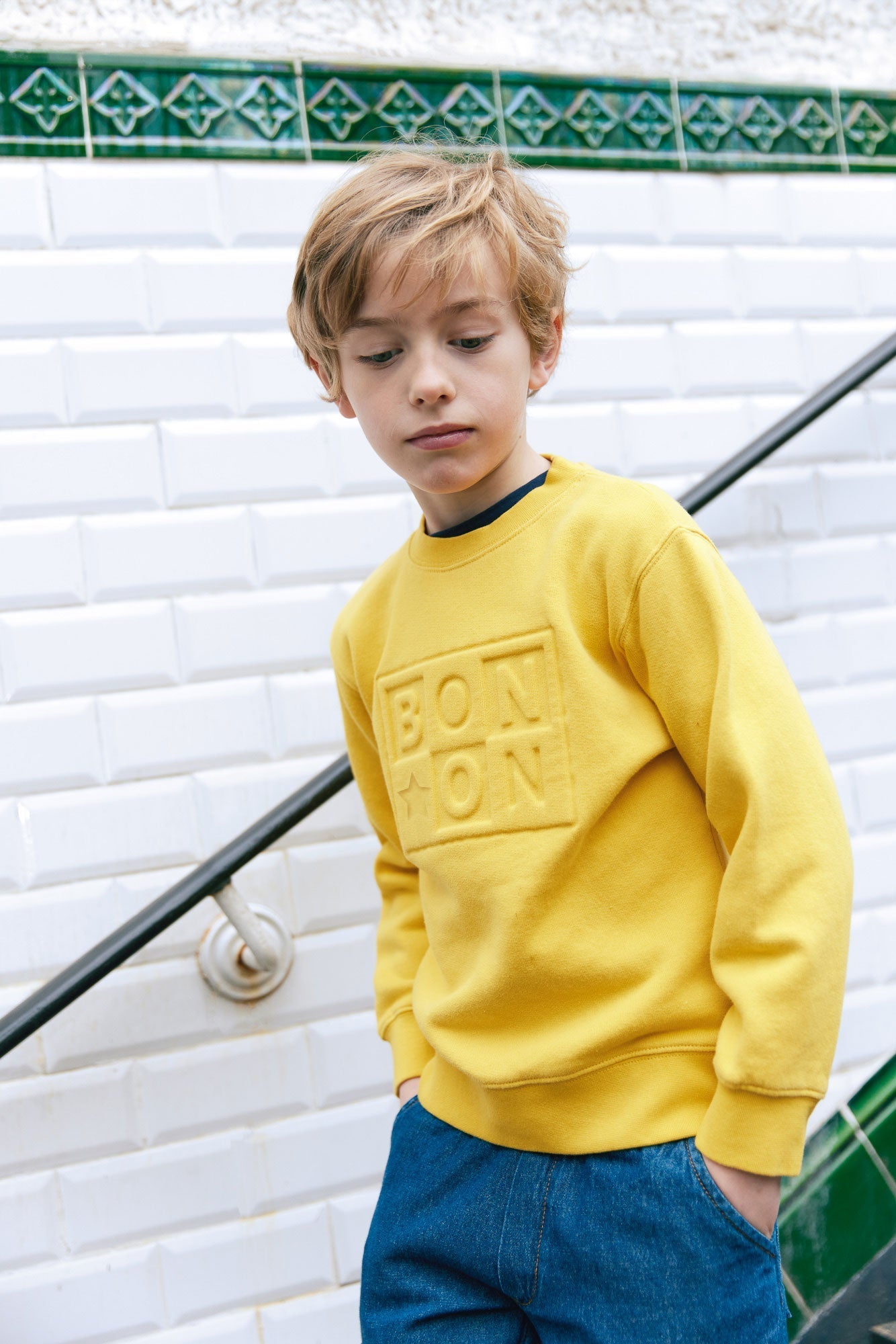 Sweat - Smile Jaune Retro
