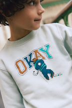 Sweat - Smile Bleu Clair Illustration "Okay"