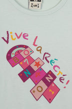 T-Shirt - Taxi Bleu Clair Illustration "Vive La Recrée"