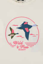 T-Shirt - Taxi Rose Clair Illustration "Wild And Free"