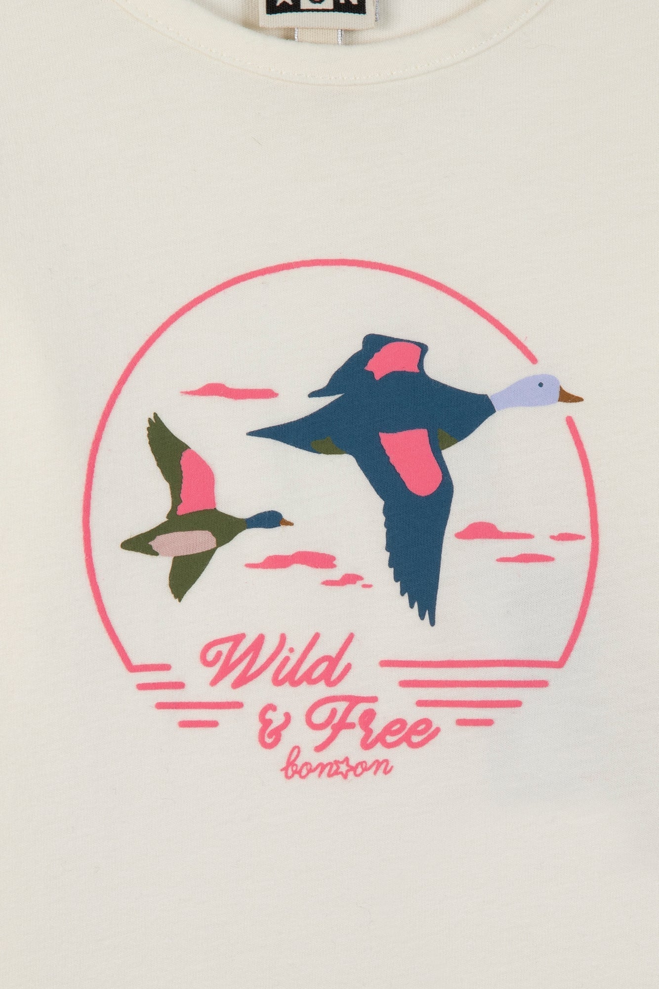 T-Shirt - Taxi Rose Clair Illustration "Wild And Free"