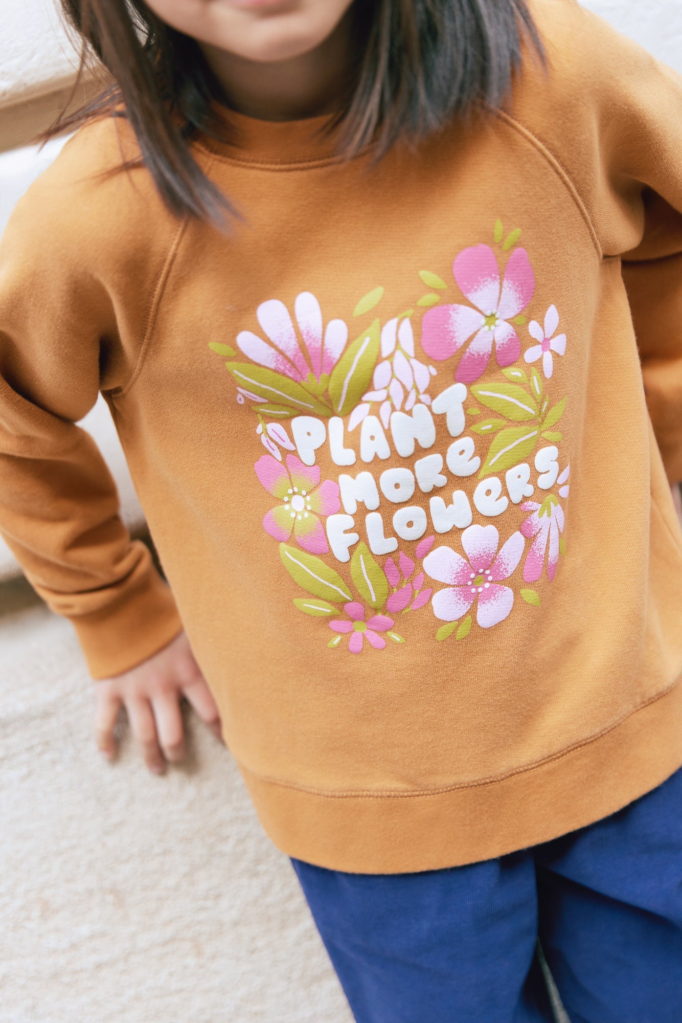 Sweat - Sandy Marron Illustration Fleuri