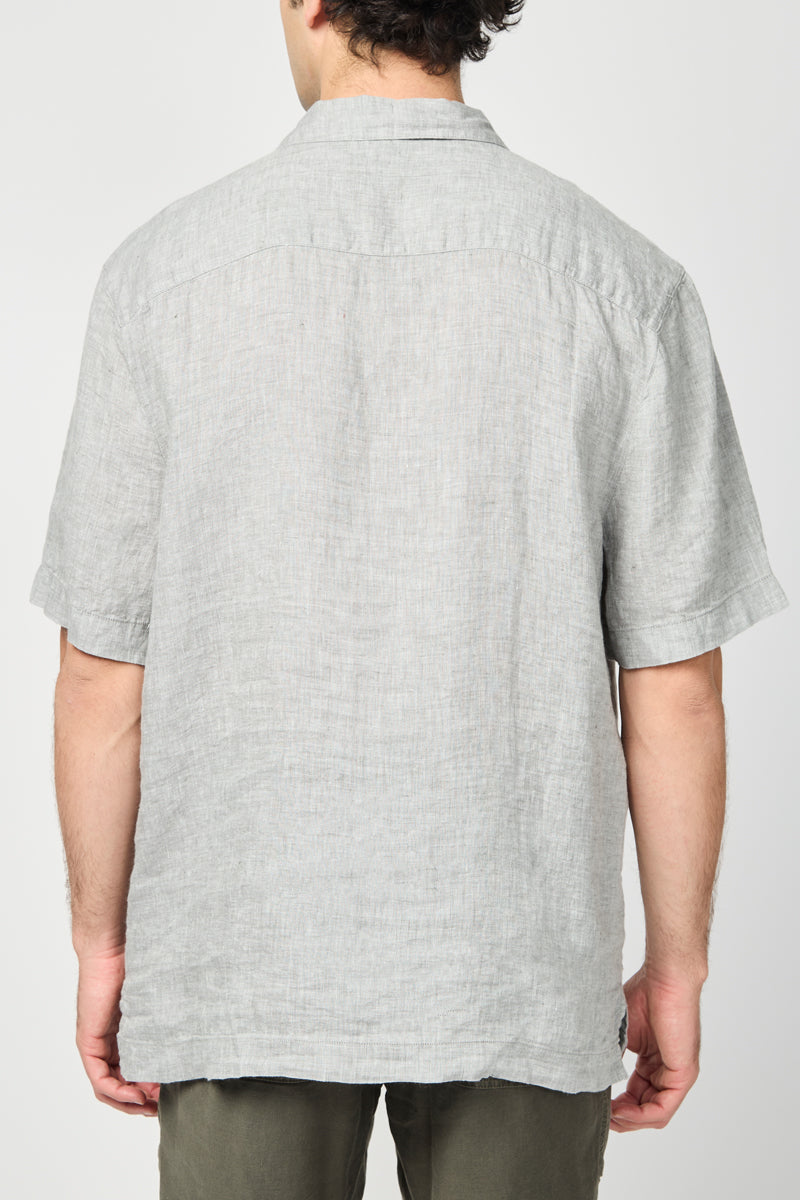 Chemise En Lin À Manches Courtes - Anthracite - Homme