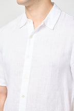 Chemise En Lin À Manches Courtes - Blanc - Homme