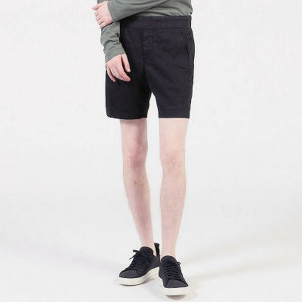 Short En Coton Et Lin Sur Mesure - Noir - Homme