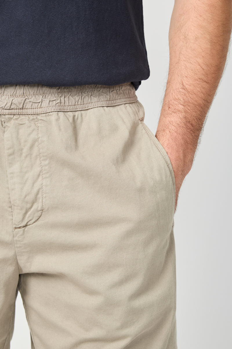 Short Ajusté En Coton Et Lin - Pigment Limoneux - Homme