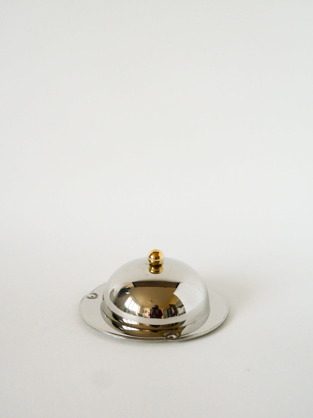 Beurrier En Métal Argenté & Verre - Argent & Doré - 1940