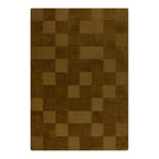 magnifique tapis en laine a damier vert olive;#couleur_vert