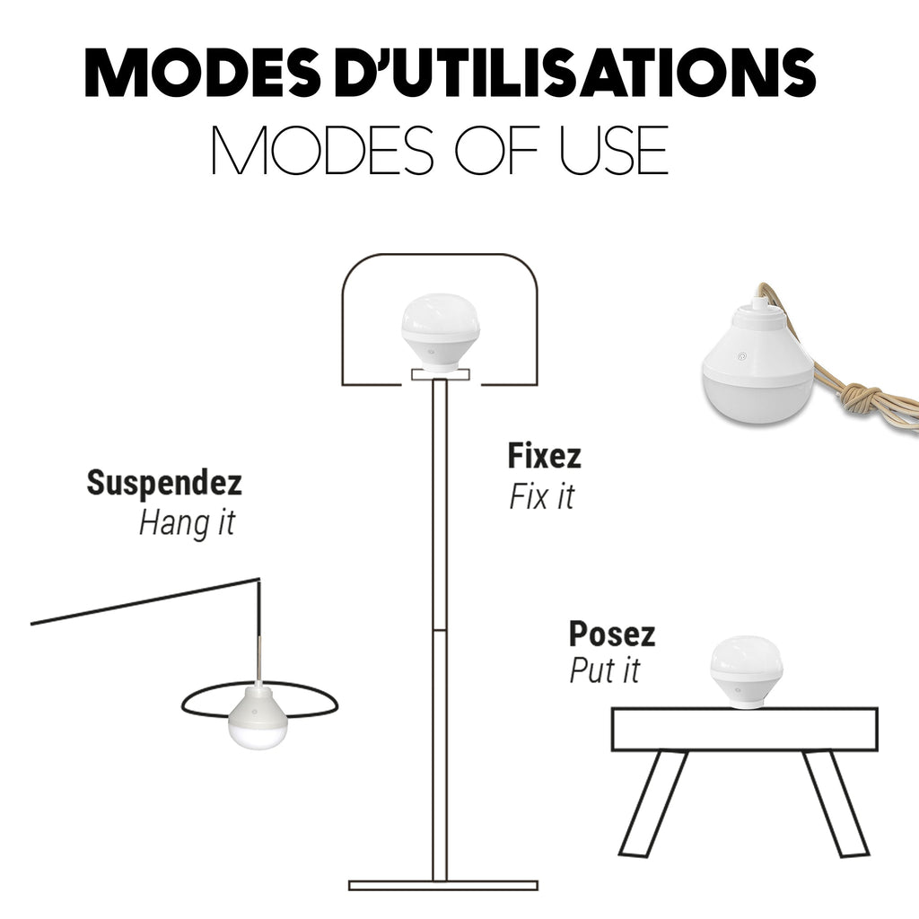 Paulo - Suspension Sans Fil - Rotin - Beige