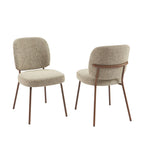 Moe - Lot De 2 Chaises - Tissu Marron Clair