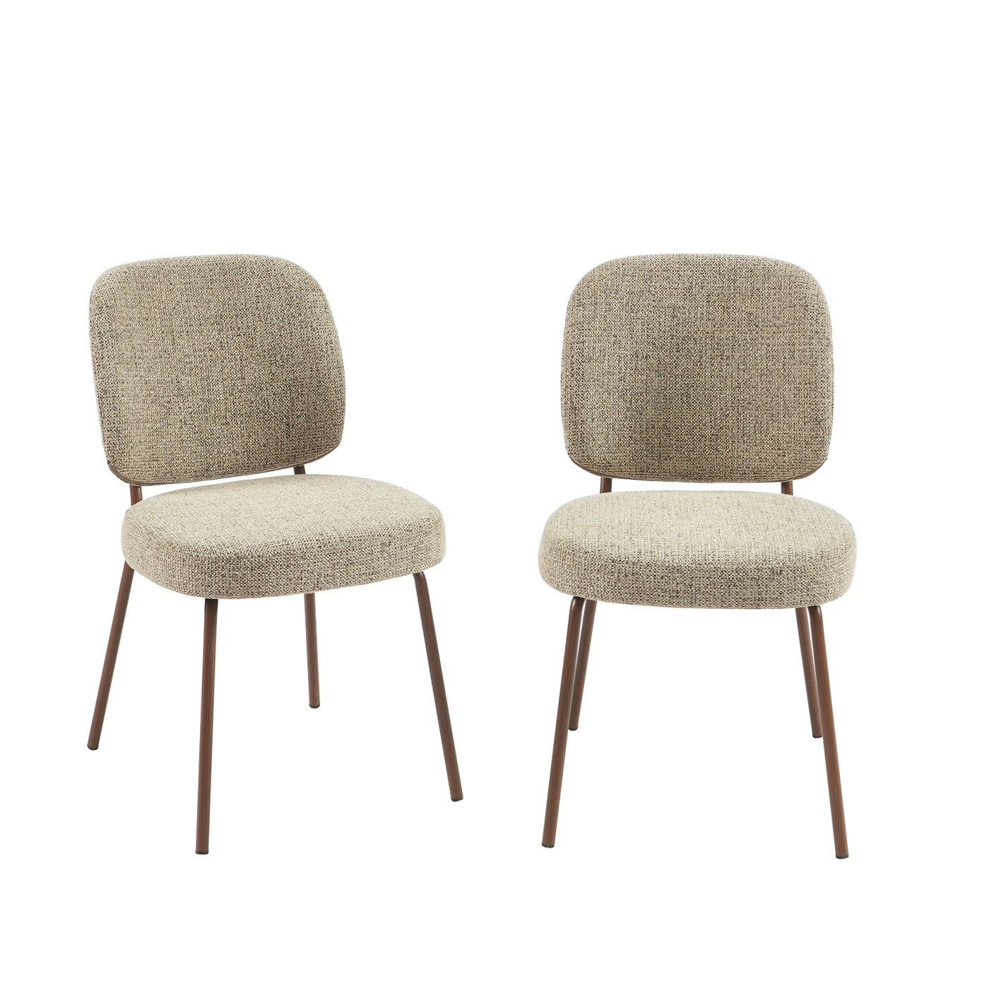 Moe - Lot De 2 Chaises - Tissu Marron Clair