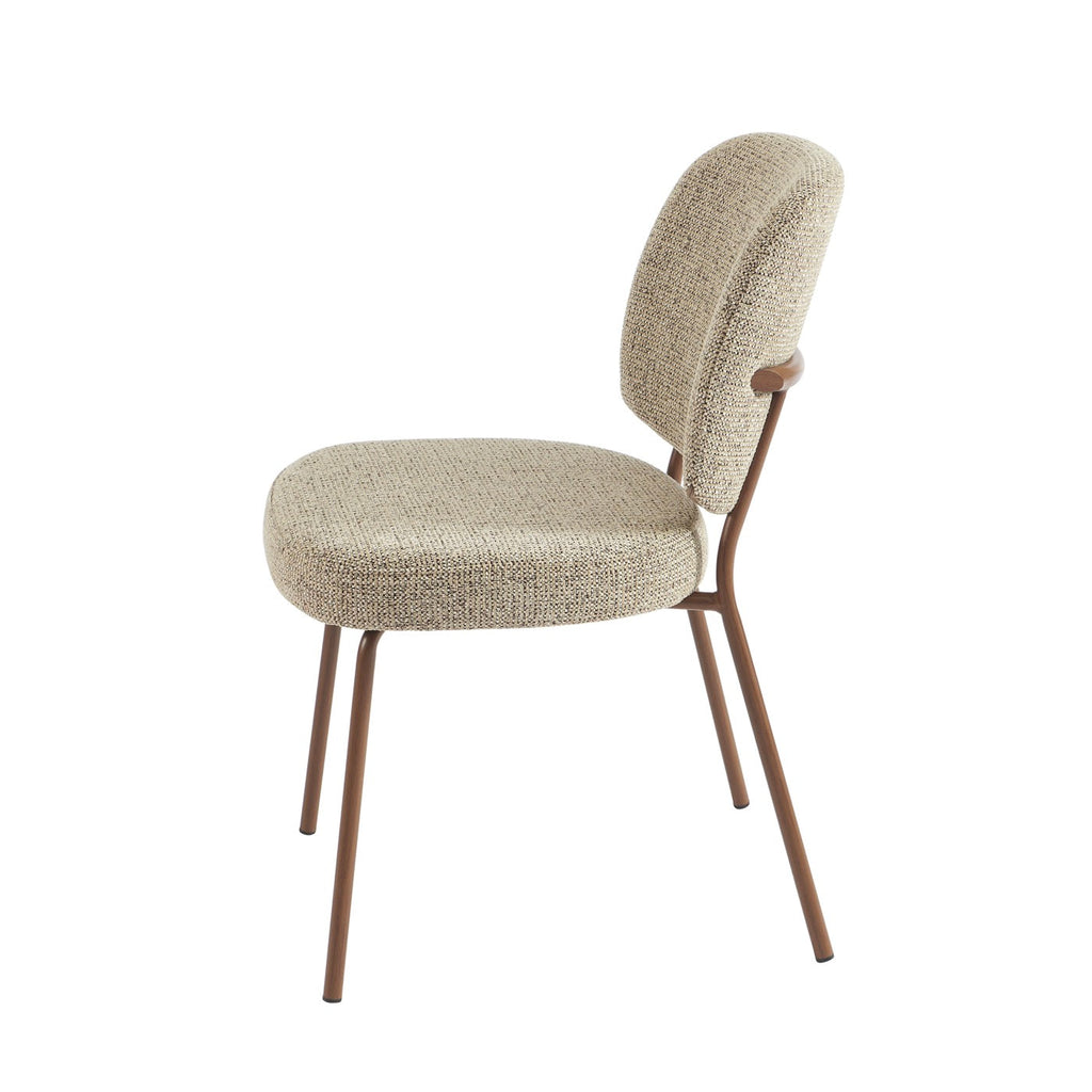 Moe - Lot De 2 Chaises - Tissu Marron Clair