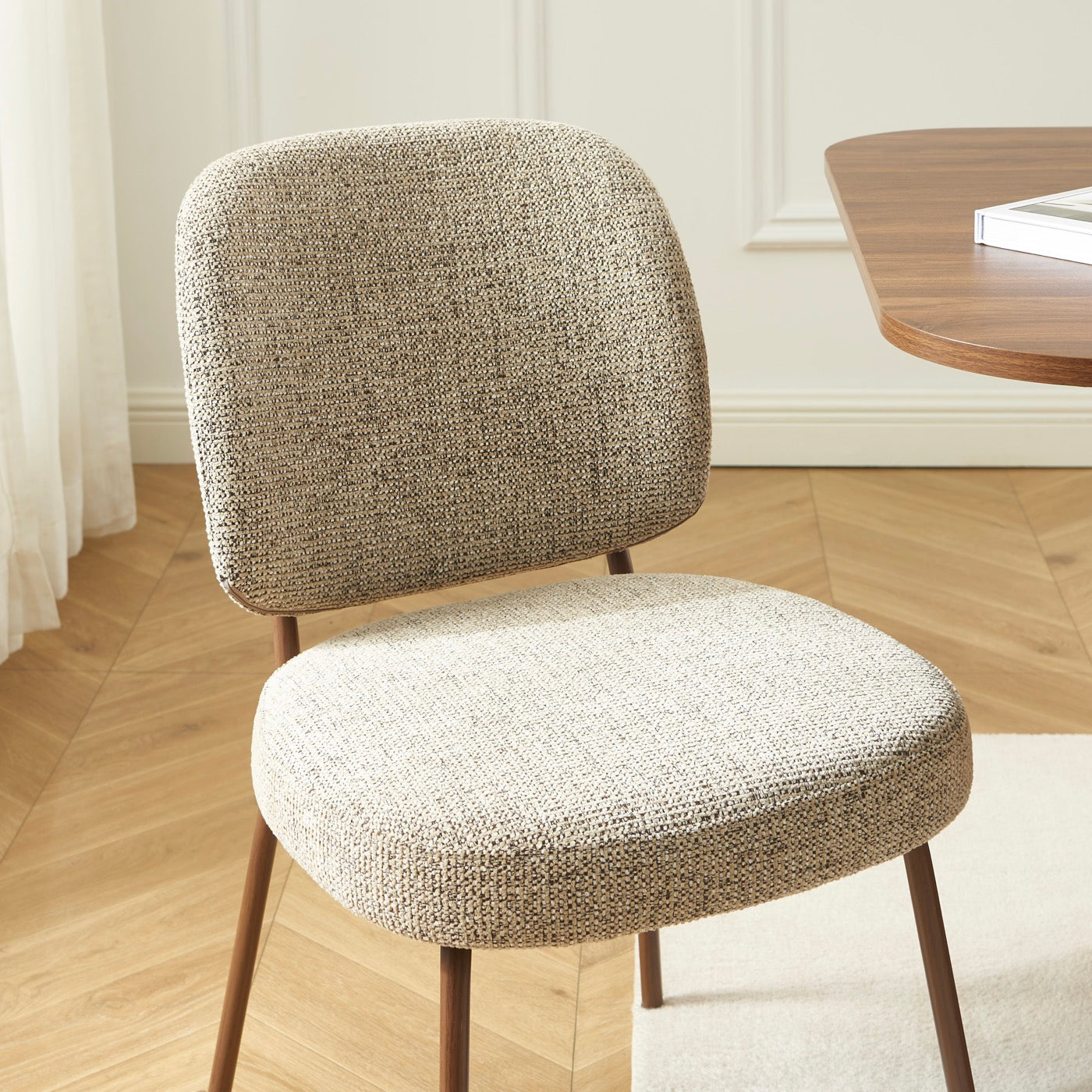 Moe - Lot De 2 Chaises - Tissu Marron Clair