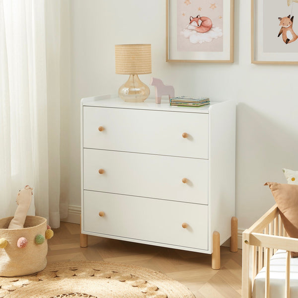 Mona - Commode Enfant 3 Tiroirs - Blanc