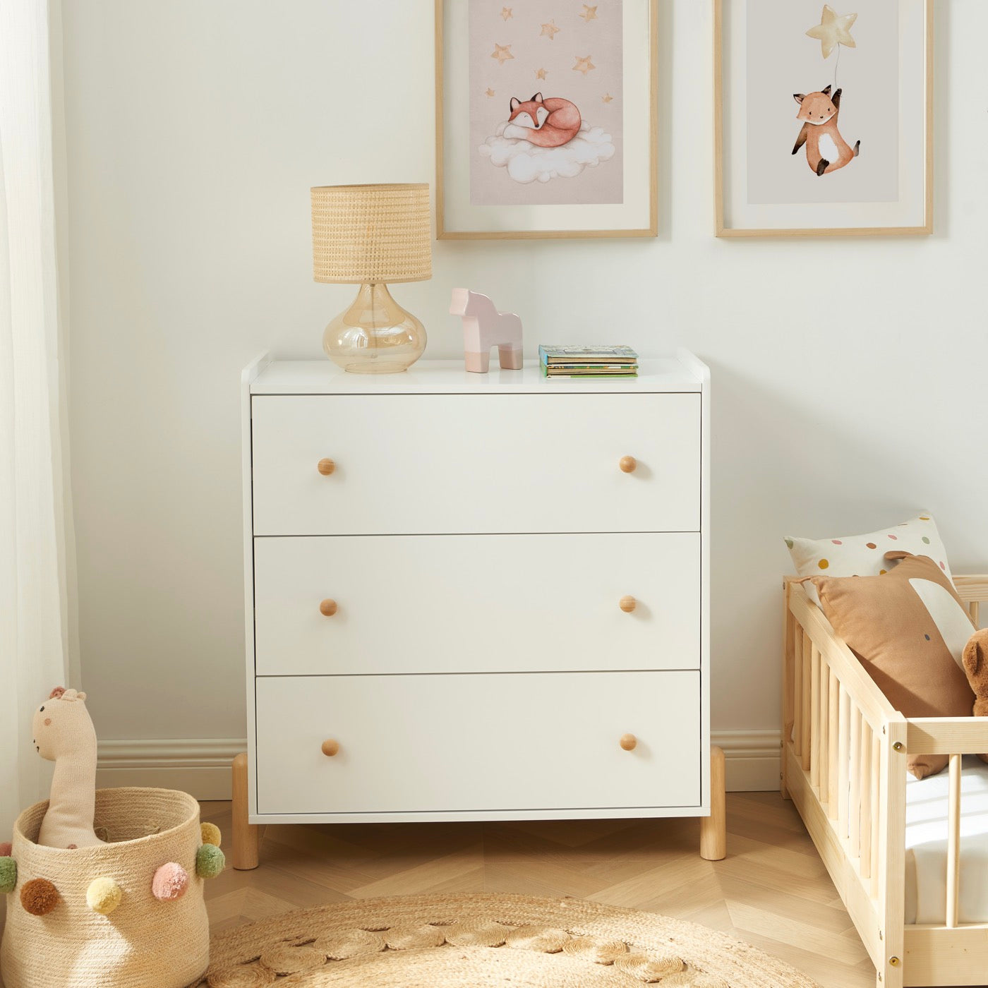 Mona - Commode Enfant 3 Tiroirs - Blanc