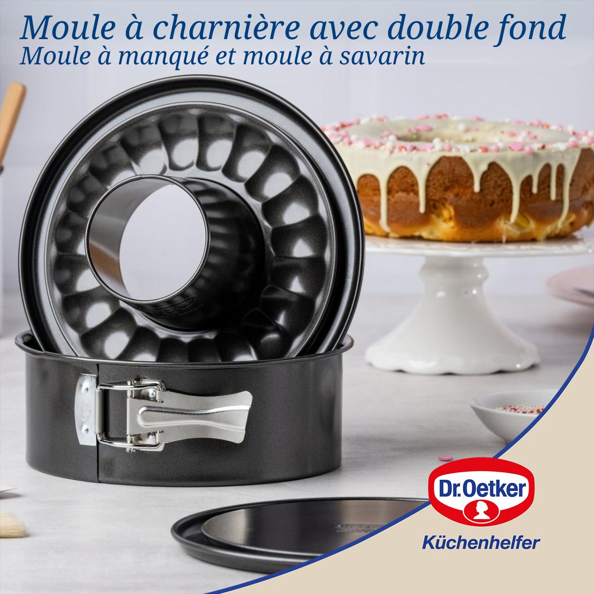 Dr Oetker - Lot De 2 Moules À Gâteaux 20/20 Cm En Acier Dr Oetker Back Freude - Noir