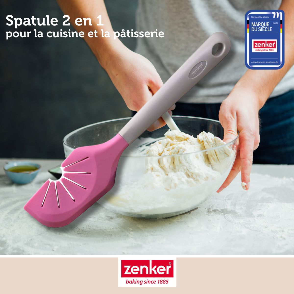Zenker - Set De 2 Spatules Pâtisserie En Silicone Zenker Smart Pastry - Rose|Gris