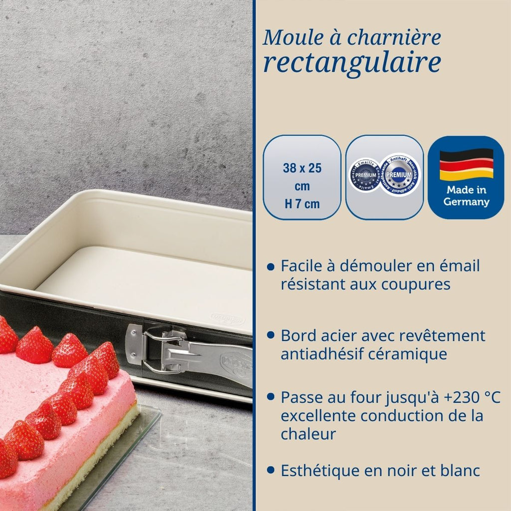 Dr Oetker - Ensemble De 2 Moules À Charnière Rectangulaire 38 X 25 Cm Dr Oetker Back-Trend - Blanc