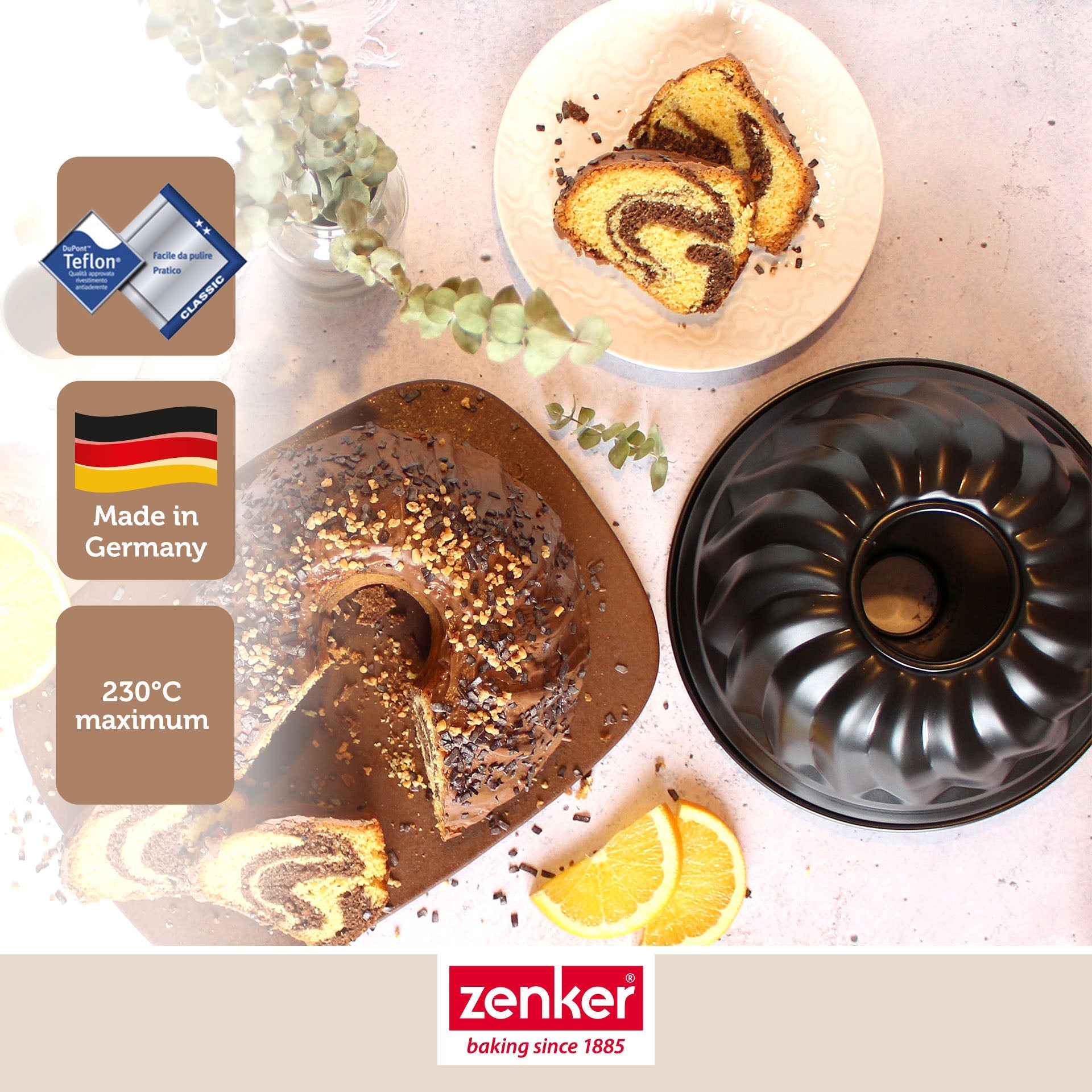 Zenker - Lot De 2 Moules À Gâteaux 25/25/11,5 Cm En Acier Black Mettallic Black Mettallic Zenker Black Mettallic - Noir