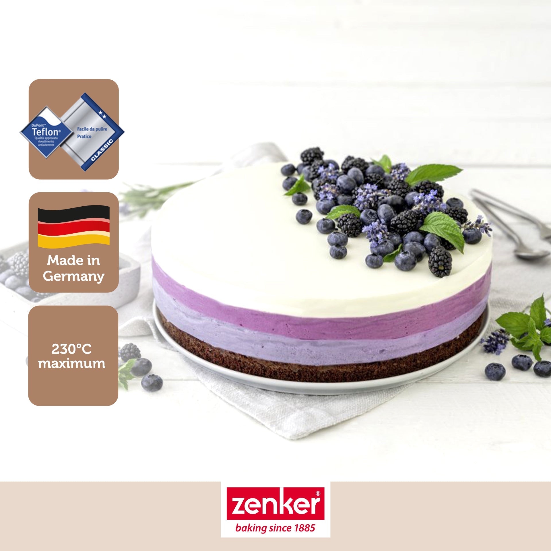 Zenker - Lot De 2 Moules À Gâteaux 28/28 Cm En Acier Zenker Energy - Gris