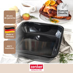 Zenker - Lot De 2 Plats Four 40/34/8 Cm En Acier Émaillé Avec 2 Ustensiles Zenker Special Cooking - Noir