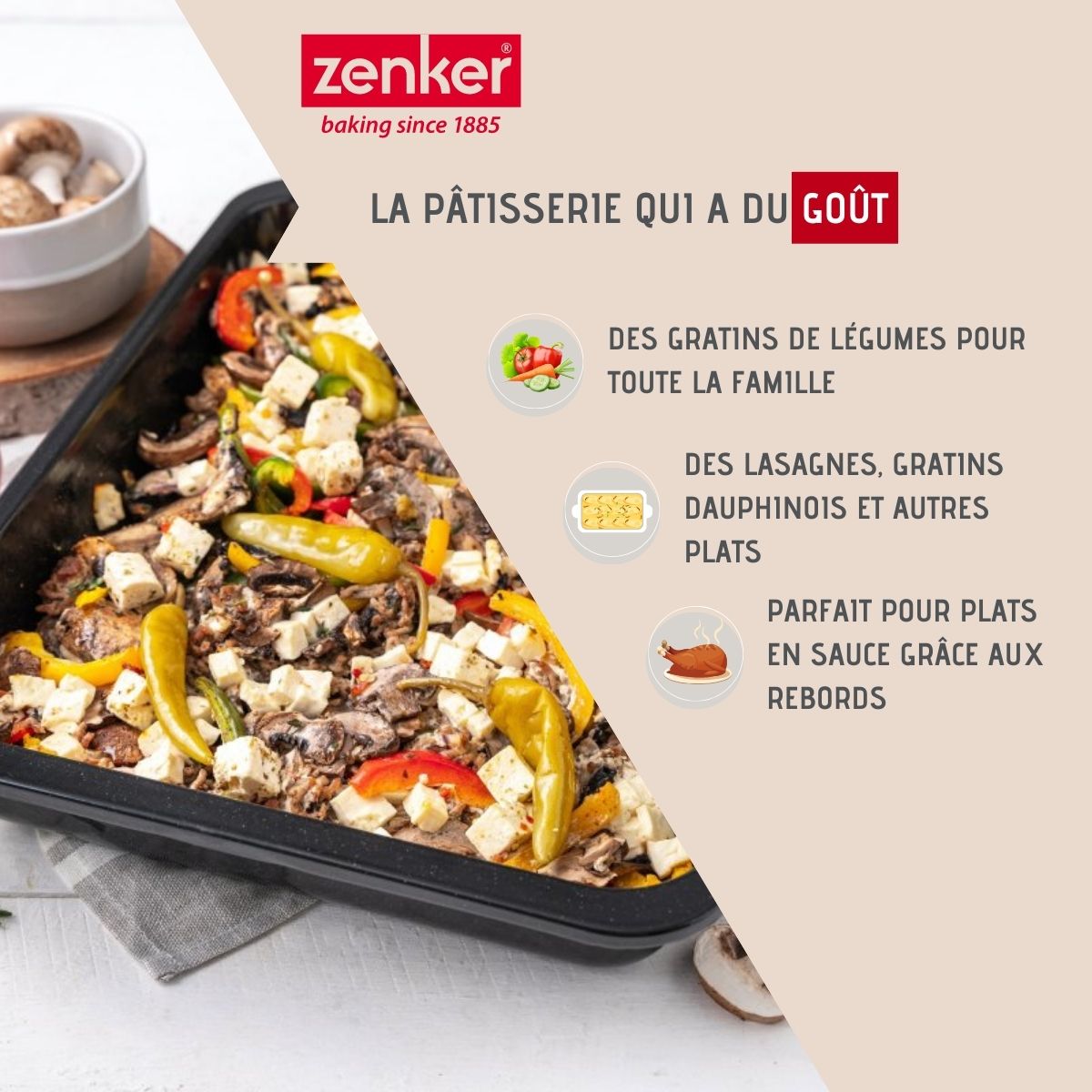 Zenker - Ensemble De 2 Plats Rectangulaire Xxl 40 X 29 Cm En Acier Émaillé Zenker Spécial Cooking - Noir