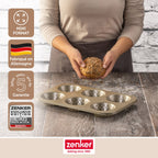 Zenker - Ensemble De 2 Moules À Petits Pains Individuels Ronds 6 Empreintes 33 X 22 Cm Zenker Mojave Gold - Or