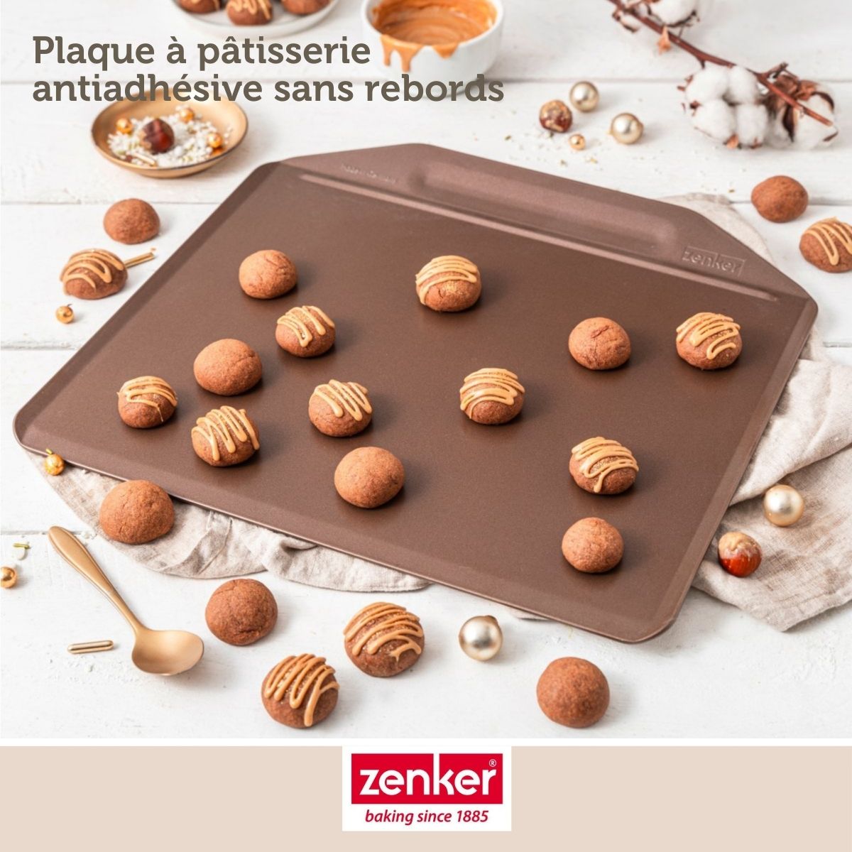 Zenker - Ensemble De 2 Plaques À Pâtisserie Sans Rebords 36 X 33 Cm Zenker Mojave Gold - Or