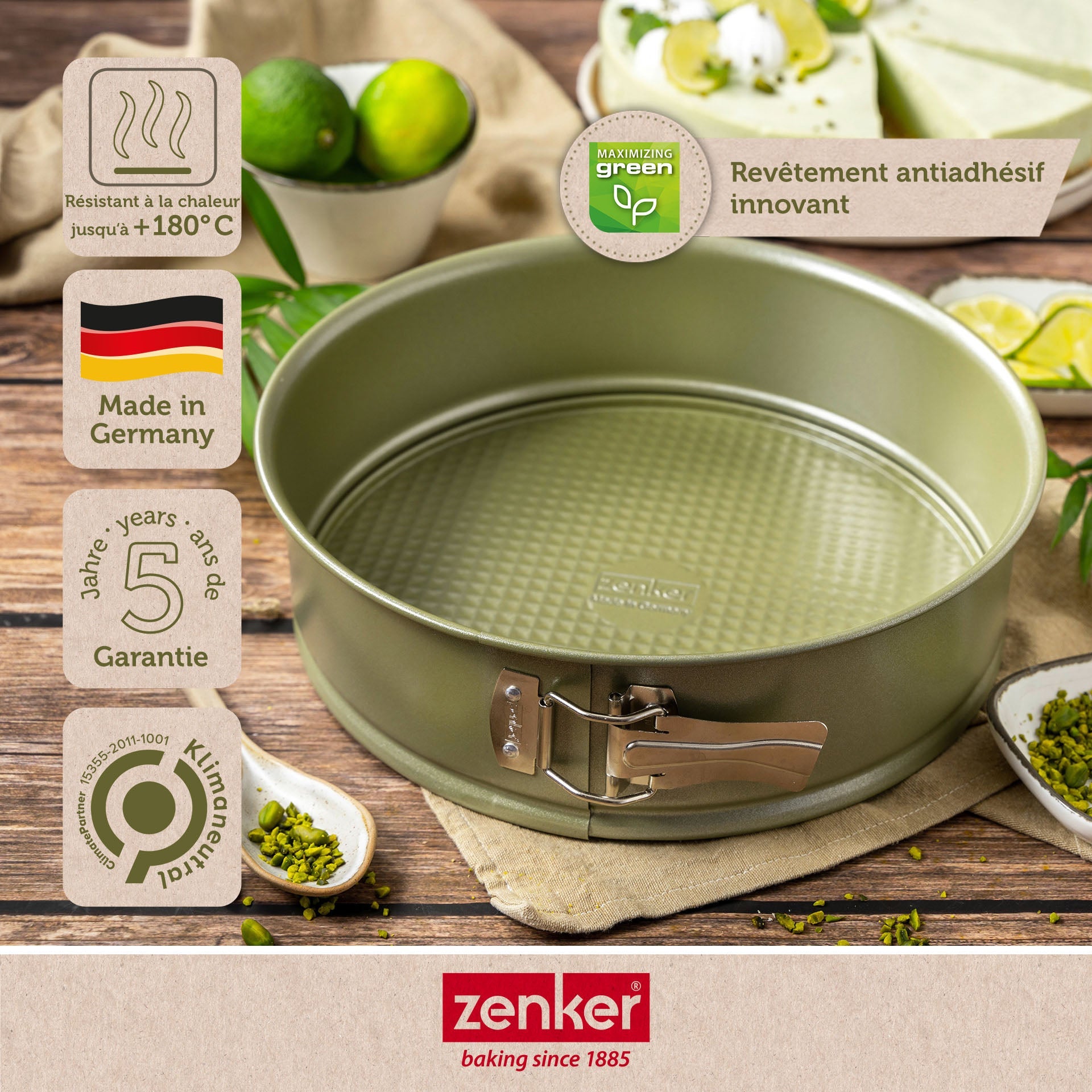 Zenker - Ensemble De 2 Moules À Manqué À Charnière 20 Cm Zenker Green Vision - Vert