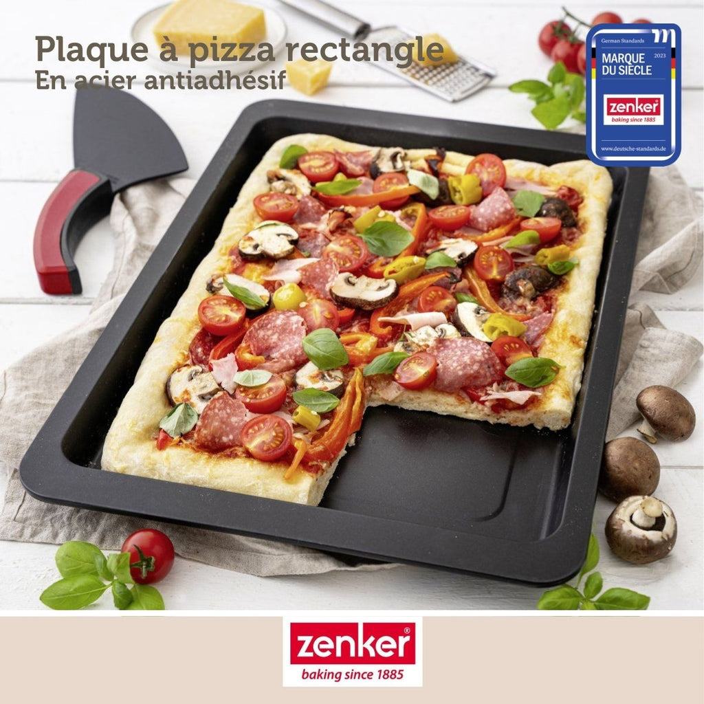 Zenker - Lot De 2 Plaques À Pizza Rectangulaires 42/29/2,5 Cm En Acier Spécial Crountries Spécial Crountries Zenker Spécial Crountries - Noir