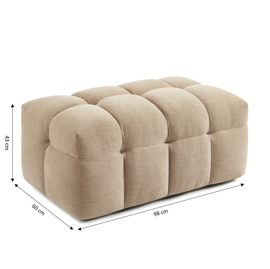 Pouf Moody - Tissu Lin Beige