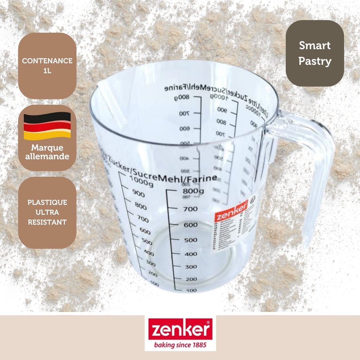 Zenker - Verre Doseur 1 Litre Zenker Smart Pastry - Transparent