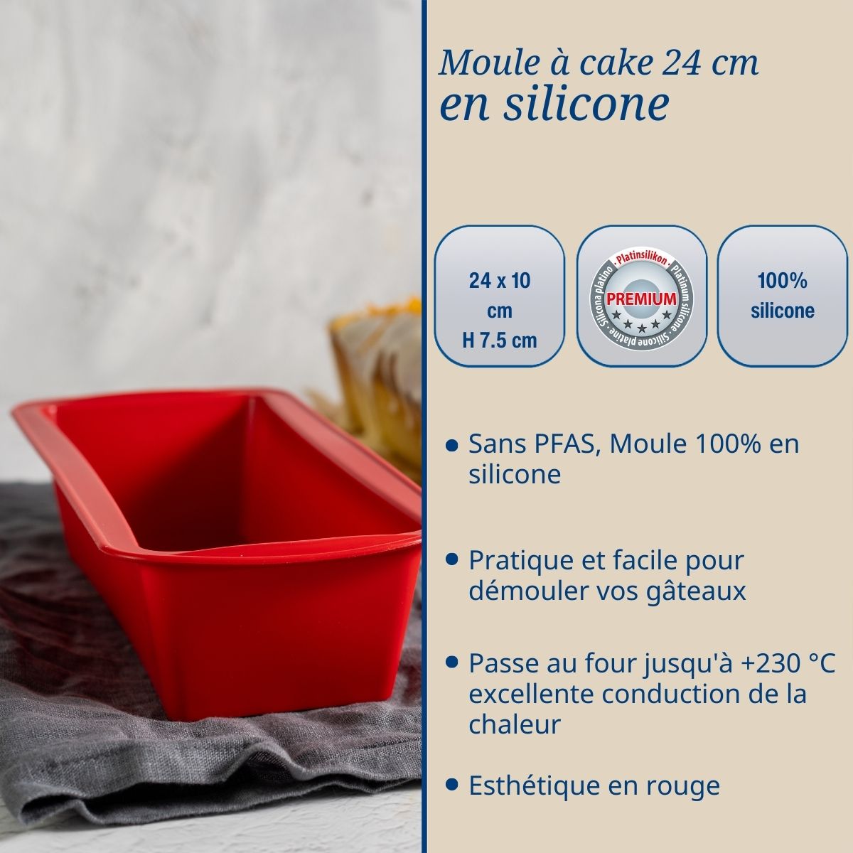 Dr Oetker - Moule À Cakes En Silicone 24 Cm Dr Oetker Flexxibel Love - Rouge