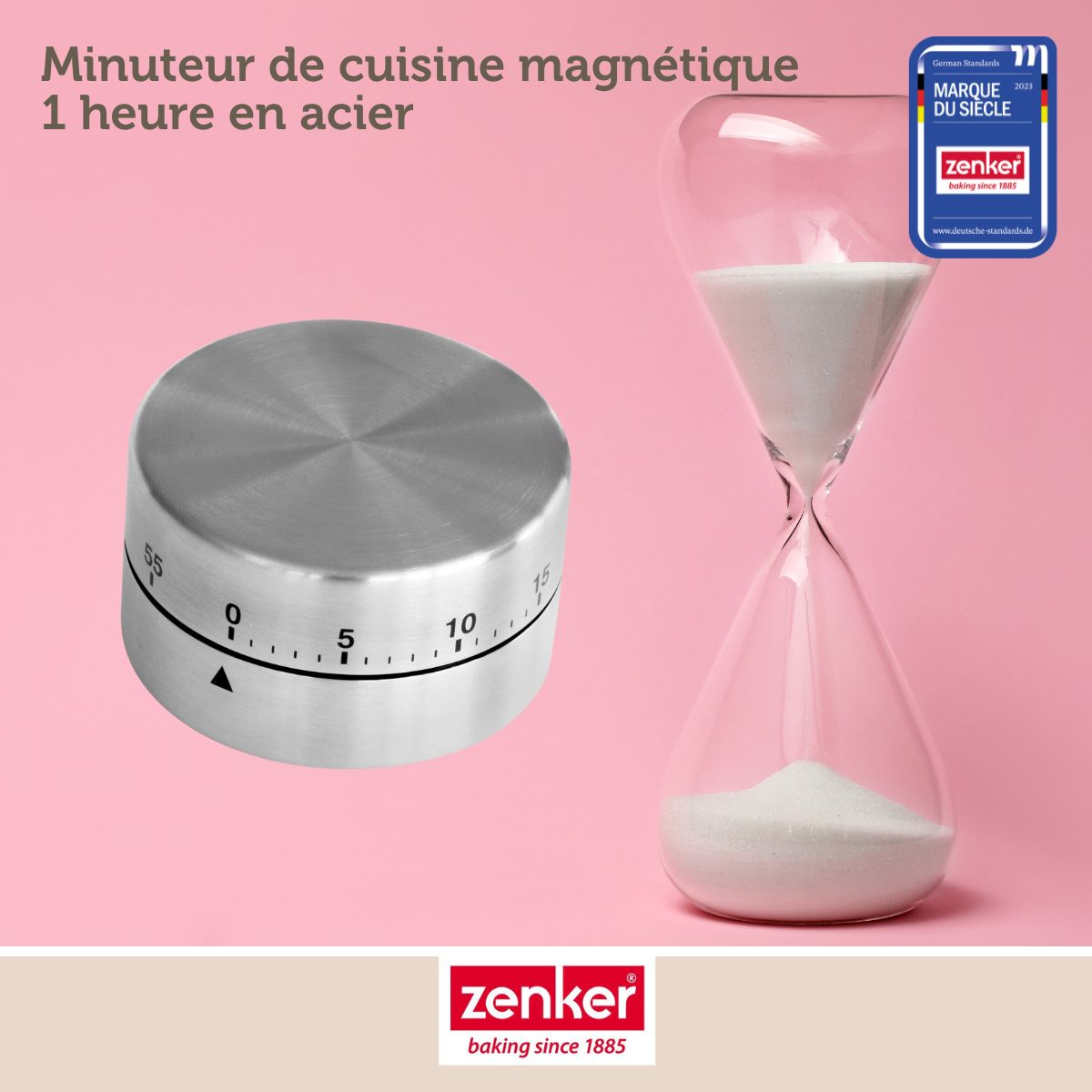 Zenker - Minuteur De Cuisine Magnétique 1H En Acier Zenker Smart Pastry - Gris