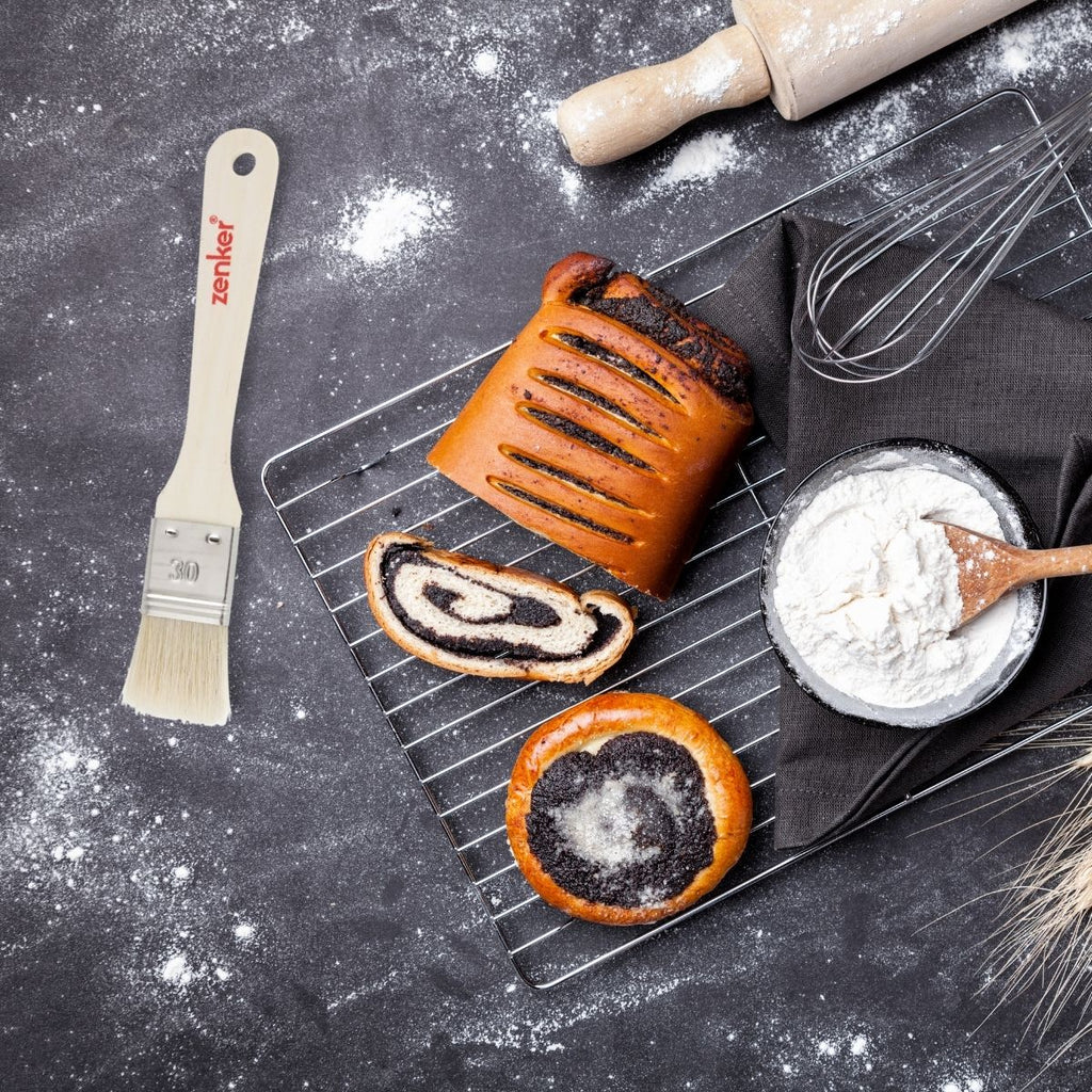 Zenker - Pinceau De Cuisine Et De Pâtisserie 19 Cm En Poils Naturels Zenker - Bois|Inox|Beige