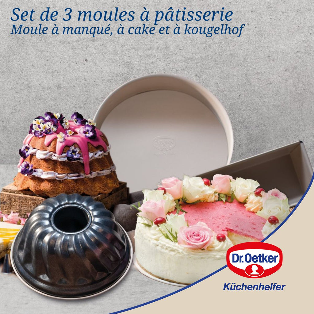 Dr Oetker - Set De 3 Moules À Pâtisserie Dr Oetker Back-Trend - Blanc|Gris