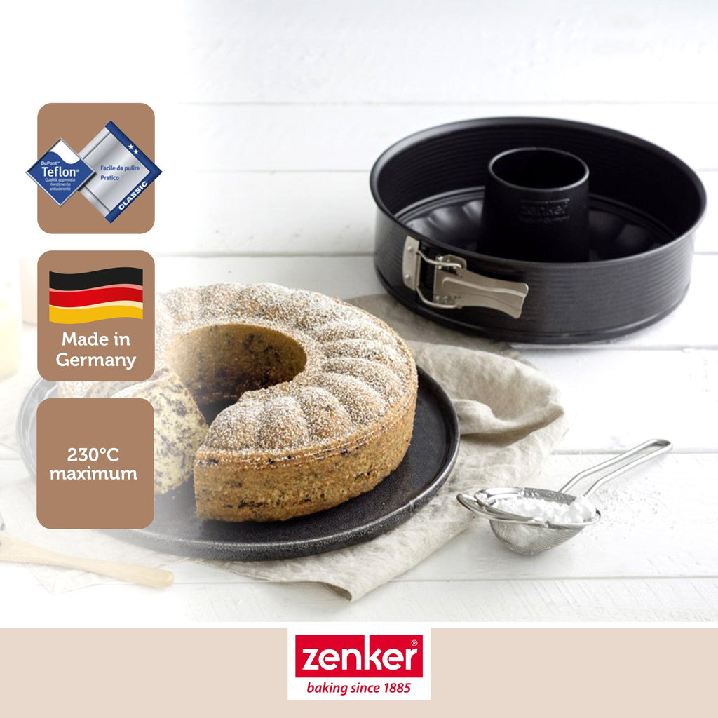 Zenker - Moule À Manqué Et Savarin Double Fond 28 Cm Zenker Black Metallic - Noir
