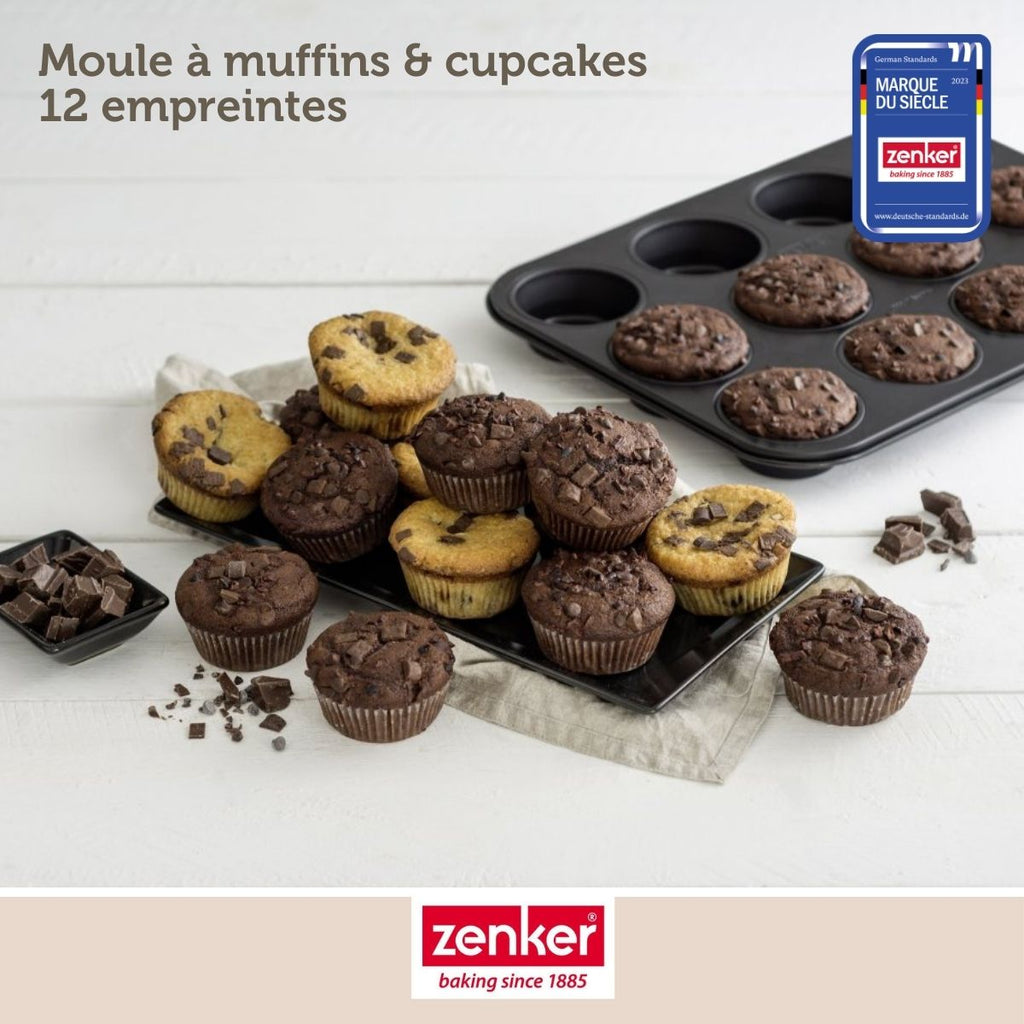 Zenker - Moule À Muffins 12 Empreintes 38 X 26 Cm Zenker Black Metallic - Noir