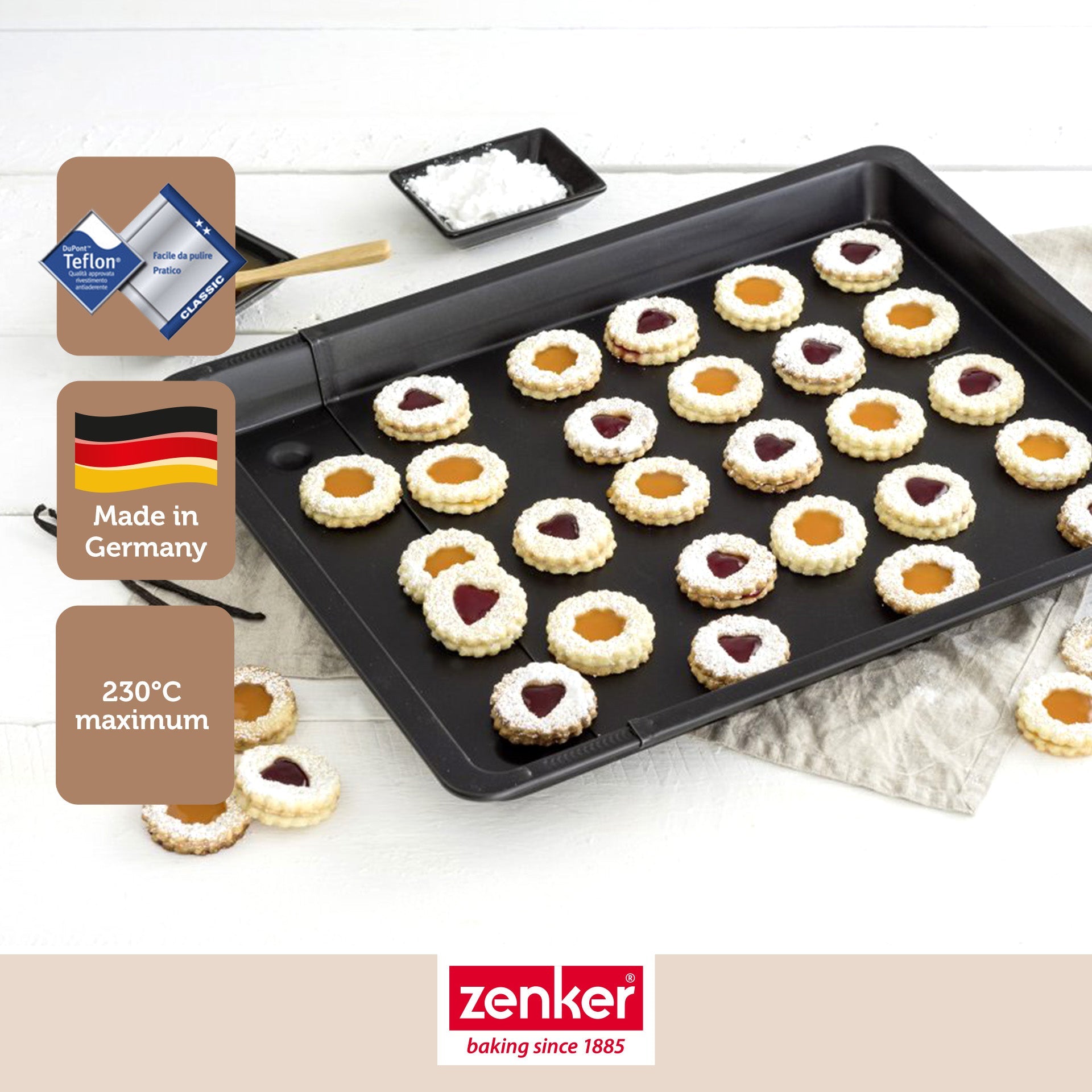 Zenker - Plaque De Cuisson Four Extensible De 37 À 52 Cm Zenker Black Metallic - Noir